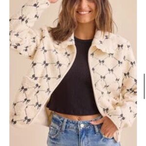 Altar’d State Bow Embroidered Jacket NWT